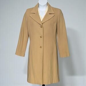 Vintage Marvin Richards Wool Walking Coat Camel Tan Long Overcoat Women’s Large